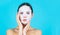 Beautiful woman with mask. Skin care and beauty concept. Moisturizing mask. Anti aging procedure