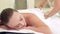 Beautiful woman massage in spa salon