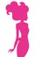 Beautiful woman pink silhouette