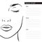 Beautiful woman portrait. Face chart Makeup Artist Blank Template. Vector