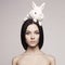 Beautiful woman with rabbit