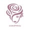 Beautiful woman rose logo. Vector illustration.