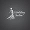 Beautiful woman silhouette. Wedding salon logo. Vector