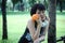 Beautiful woman sport holding orange fruits for healthy.