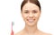 Beautiful woman with toothbrush