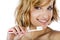 Beautiful woman with toothbrush and paste