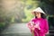 Beautiful woman with Vietnam culture traditional