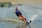 Beautiful woman waterskiing