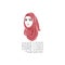 Beautiful woman wearing colorful hijab icon, hijab logo isolated