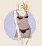 Beautiful woman wearing lingerie. Vector illustration eps 1