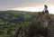 A Beautiful Woman on a Welsh Crag