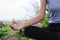 Beautiful women doing yoga in nature