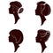 Beautiful women silhouettes with different hairs