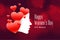 Beautiful womens day background with red hearts