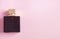 Beautiful womens perfume isolaed on a pink background