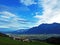 Beautiful wondrous clouds in the autumn Swiss sky above the Rhine valley and the Alpstein massif, Sevelen - Canton of St. Gallen