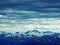 Beautiful wondrous clouds in the autumn Swiss sky above the Rhine valley and the Alpstein massif, Sevelen - Canton of St. Gallen