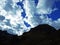 Beautiful wondrous clouds in the autumn Swiss sky above the Rhine valley and the Alpstein massif, Sevelen - Canton of St. Gallen