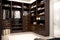 Beautiful wood wardrobe and walk in closet.