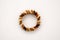 Beautiful wooden bracelet on white background