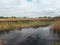 Beautiful wooden bridge over swamps of Kopacki Rit national park in continental Croatia, peaceful area full of birds and wildlife