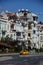 Beautiful wooden buildings in Arnavutkoy area of the city lined up by the Bosphorus