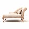 Beautiful Wooden Chaise Lounge Sofa With Beige Ottoman