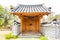 Beautiful Wooden Entrance in Tradition Korean Style Garden