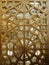 Beautiful wooden fences with oriental geometric designs inside the Soltanieh dome