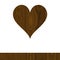 Beautiful wooden heart with wooden strip below