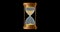 Beautiful wooden hourglass with sand animation on a white screen background on a transparent screen background. Animation.