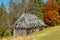 Beautiful wooden house during fall peak season