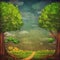 A beautiful woodland scene with trees