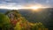 Beautiful woodland valley with autumn colors during sunset, Slovakia, Europe