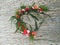 Beautiful wreath of colorful flowers on a hammock