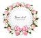 Beautiful wreath, made out of pink and white flowers