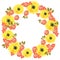 Beautiful  wreath with yellow flowers.
