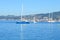 Beautiful yachts on a sparkling blue sea in Cannes, France