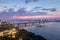 Beautiful yangtze river bridge at night in jiujiang