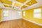 Beautiful Yellow Custom Master Bedroom Complete with Entire Wainscoting Wall, Fresh Paint, Crown and Base Molding, Hard Wood