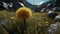 Beautiful yellow dandelion blossoms in the fresh summer meadow generated by AI