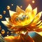 Beautiful yellow lotus flower. 3d rendering, 3d illustration. generative AI