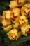 Beautiful yellow orchids, exotic flowers. Du Fu Thatched Cottage