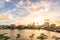 Beautiful yellow sunset at Capibaribe River Rio Capibaribe, Alfandega Bund Cais da AlfÃ¢ndega, Recife, Pernambuco, Brazil