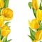 Beautiful yellow tulips realistic background