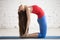 Beautiful Yoga Woman Doing Ustrasana Pose