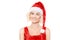 Beautiful yound blond woman with santa hat