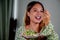 beautiful young asian woman eating healthy mediterranean food. smiling happy girl eating greek salad