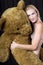 A Beautiful Young Blonde With Huge Teddy Bear