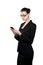 Beautiful young businesswoman with smartphone